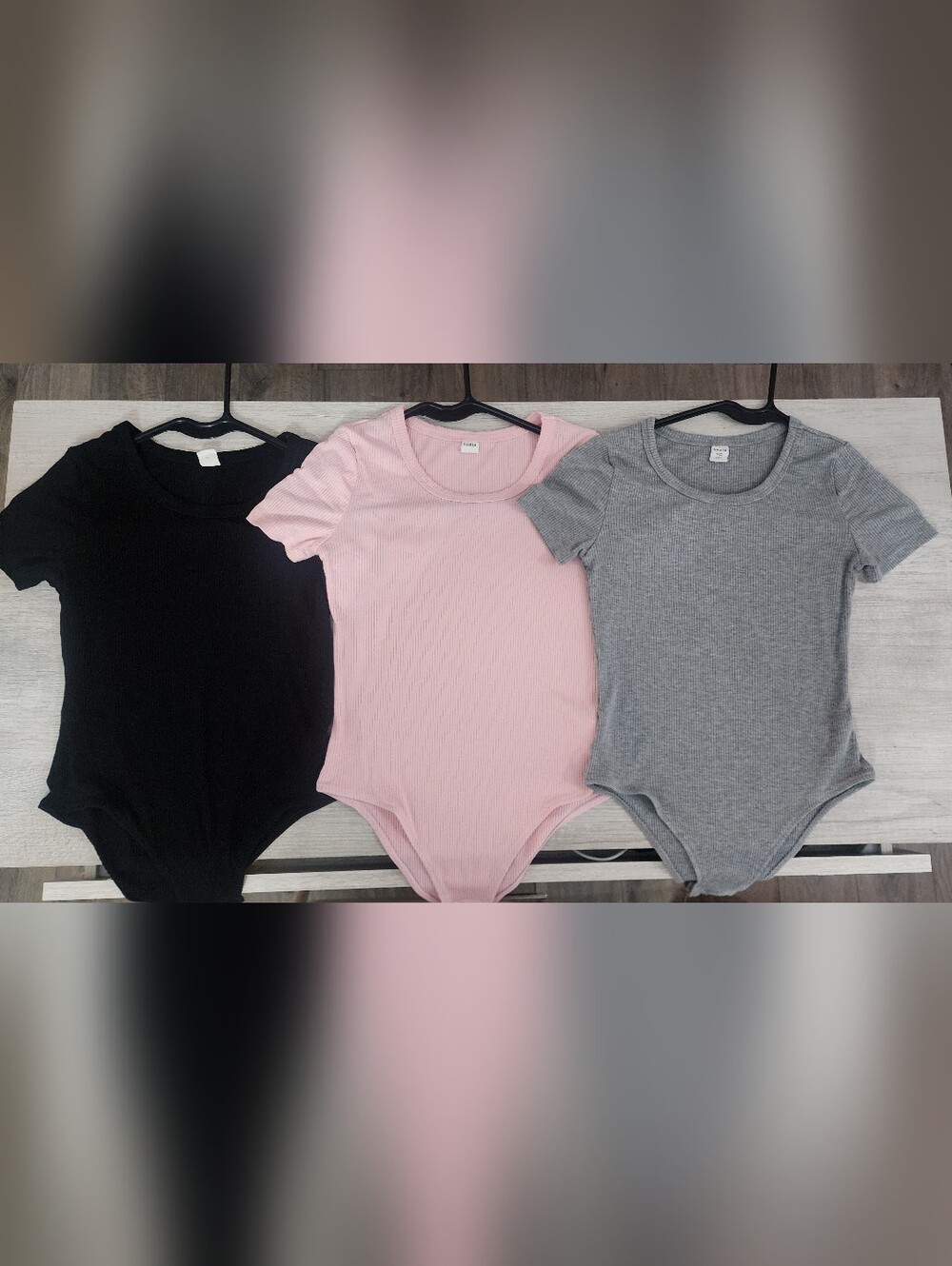 SHEIN Pink Ribbed Short-Sleeve Kids Bodysuit